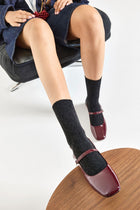 Chaussettes Unies en Cachemire et Soie - Noir Chiné