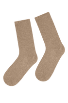 Chaussettes Unies Bord Roulotté en Modal et Cachemire - Camel