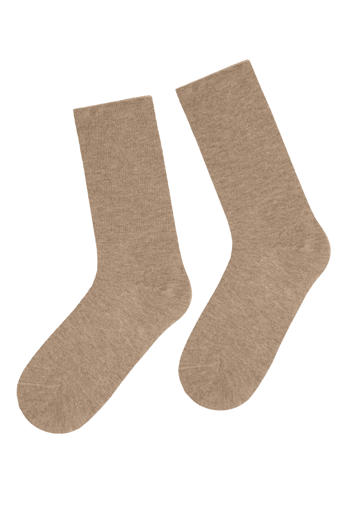 Chaussettes Unies Bord Roulotté en Modal et Cachemire - Camel