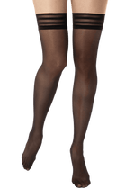 Bas-Top Transparent Satiné 20D - Noir