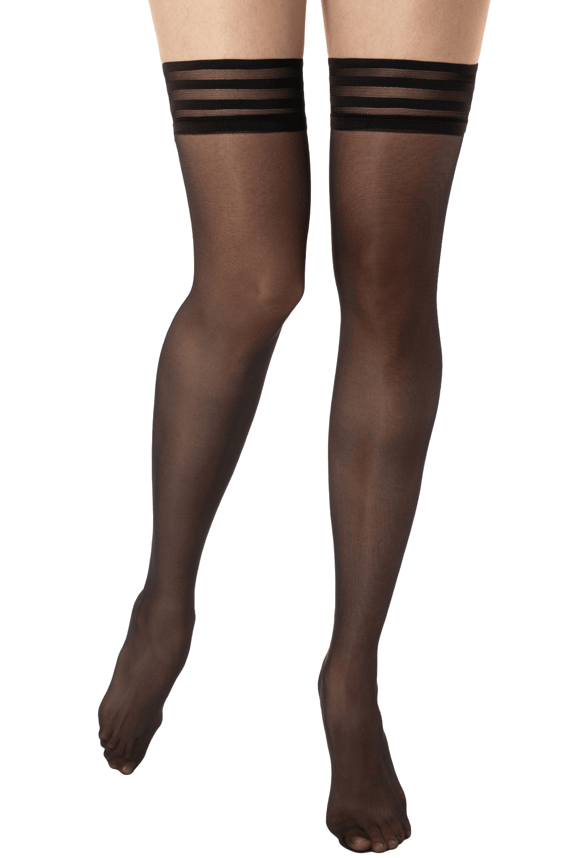 Bas-Top Transparent Satiné 20D - Noir