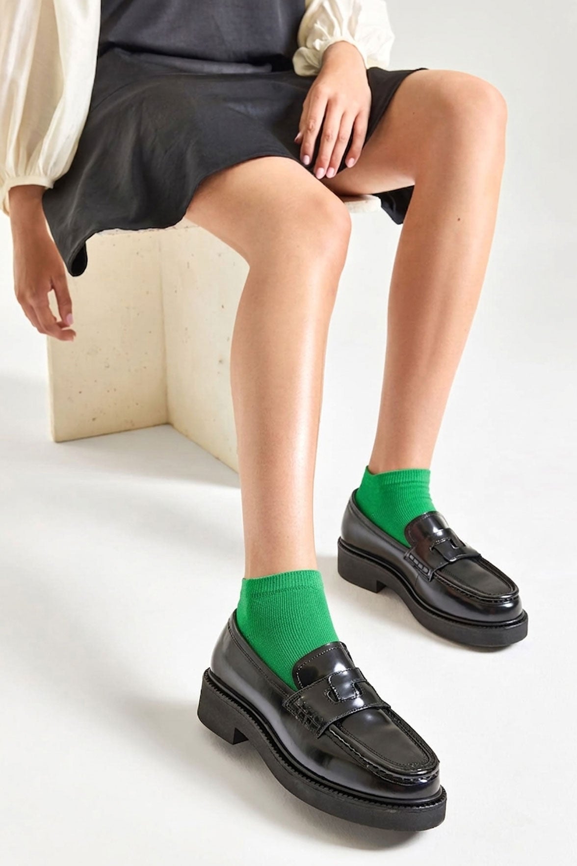 Socquettes Ultra-Courtes en Coton Bio - Vert Jardin
