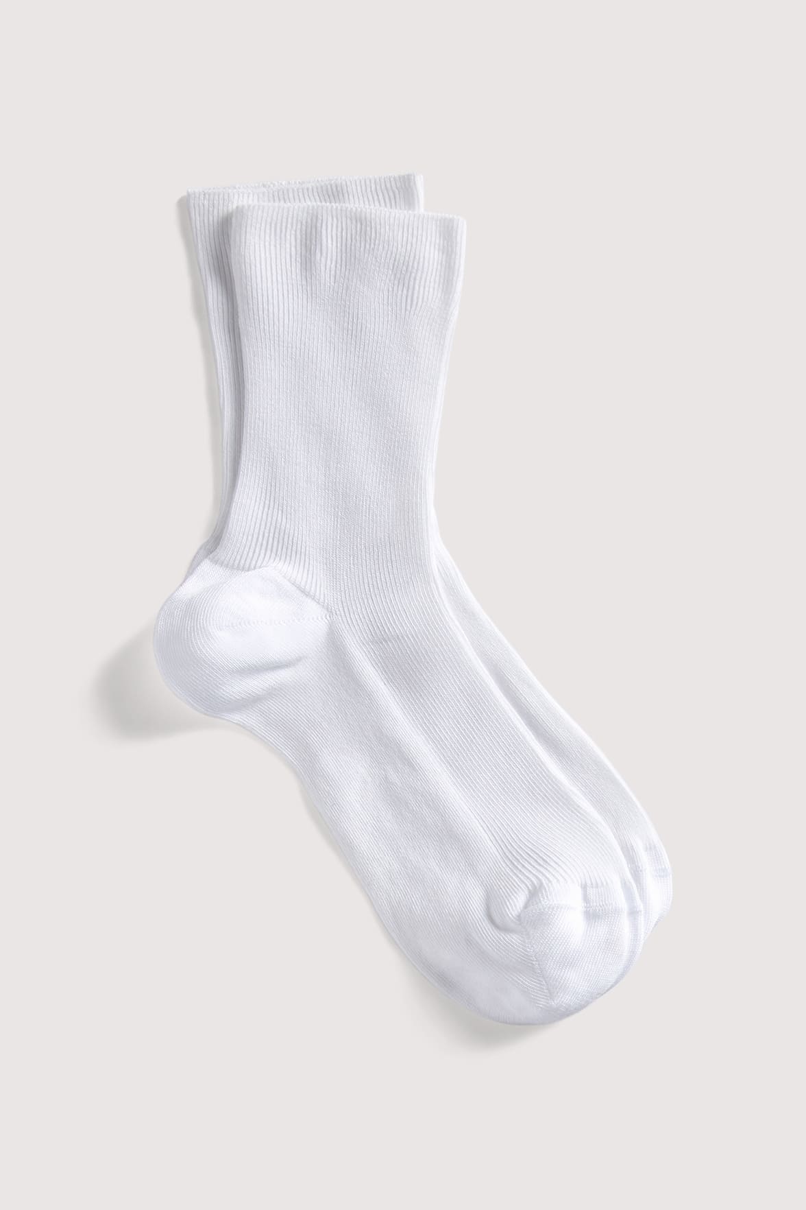 Chaussettes Fines Côtes Non Comprimante en Coton Bio - Blanc