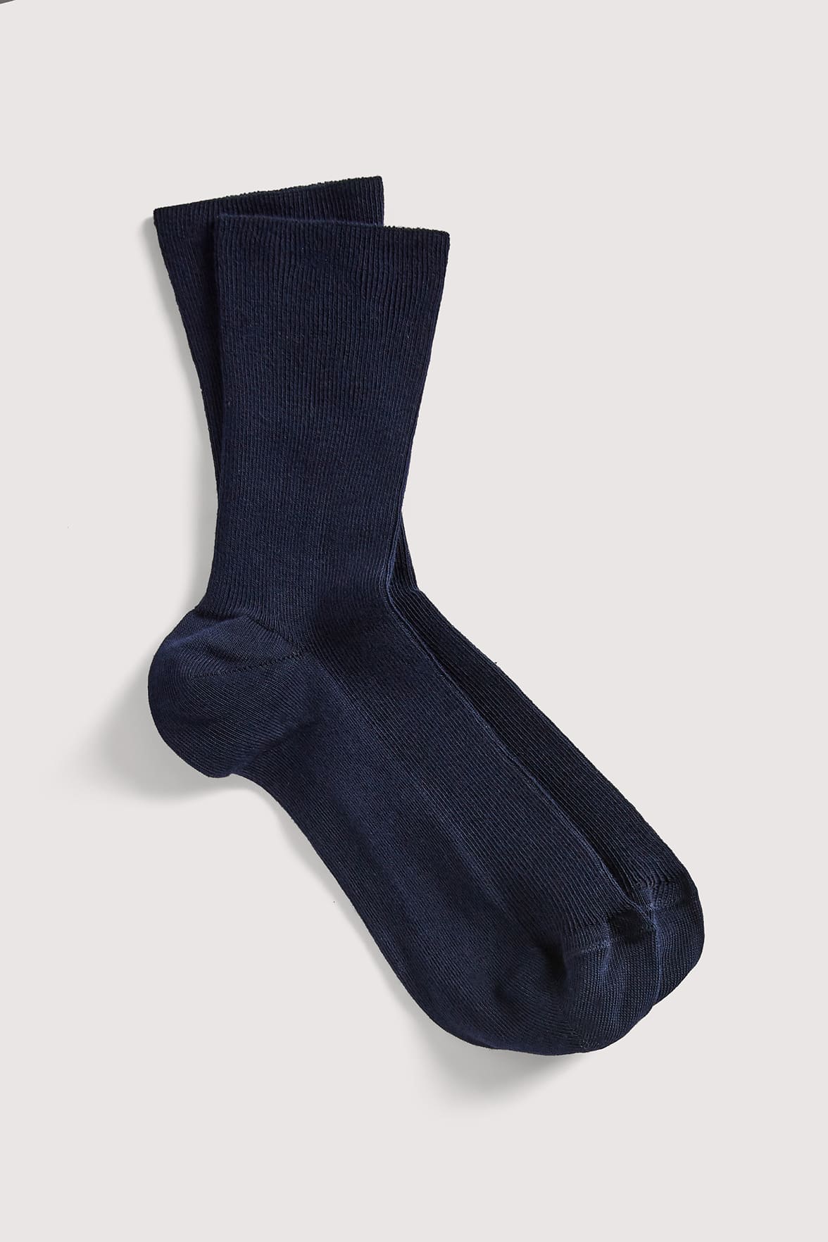 Chaussettes Fines Côtes Non Comprimante en Coton Bio - Marine