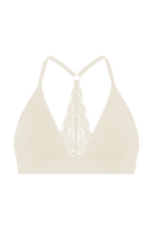 Brassière Bretelles Fines et Ajustables Lingerie Dentelle - Blanc Nacré