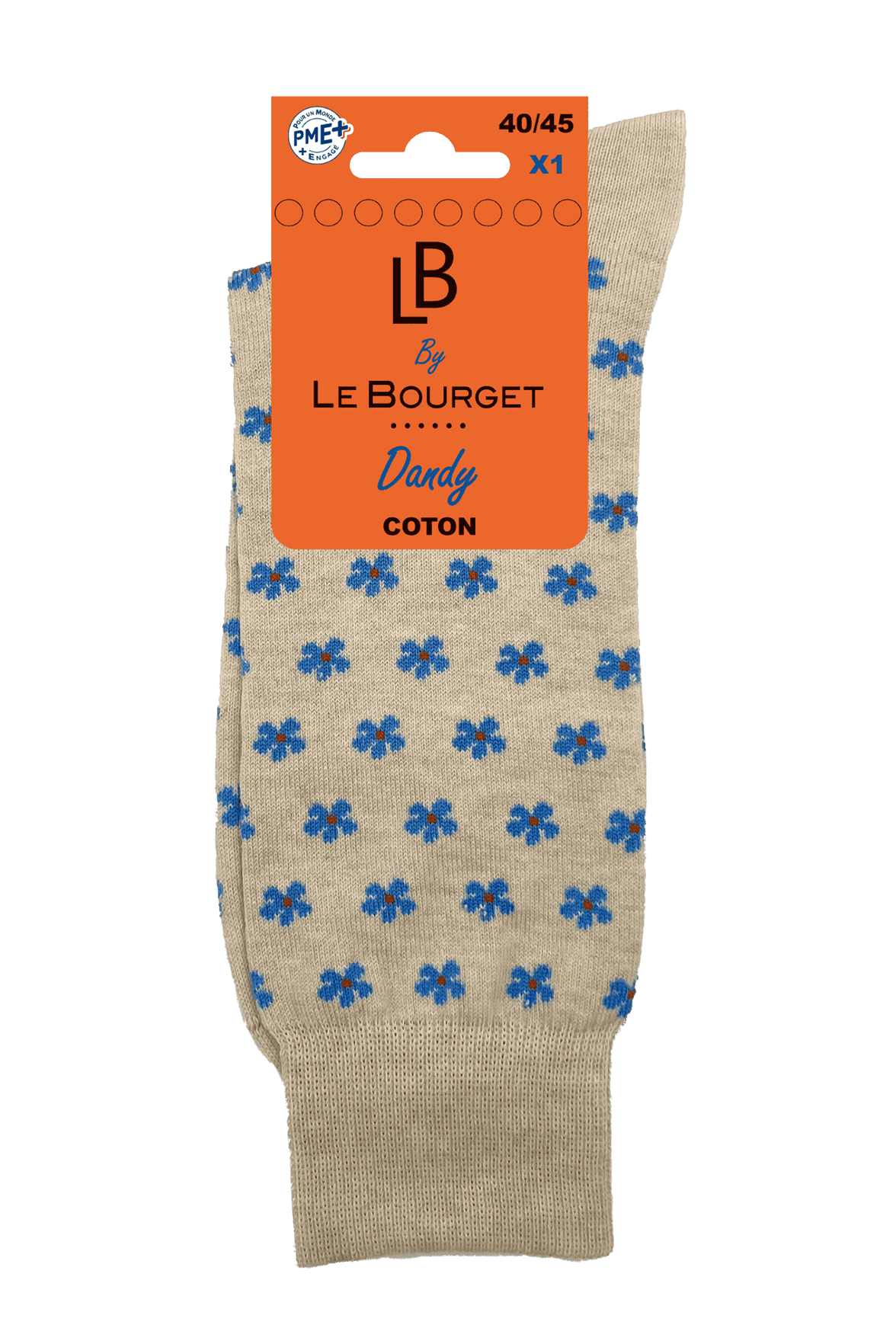 Chaussettes Fantaisies Homme Mélange Fleuri - Beige Chiné