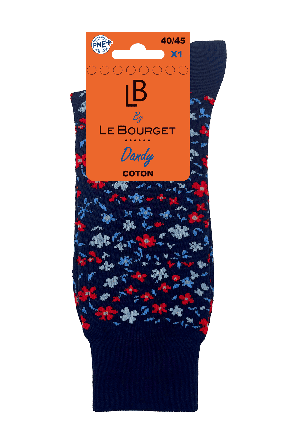 Chaussettes Fantaisies Homme Mélange Fleuri - Marine