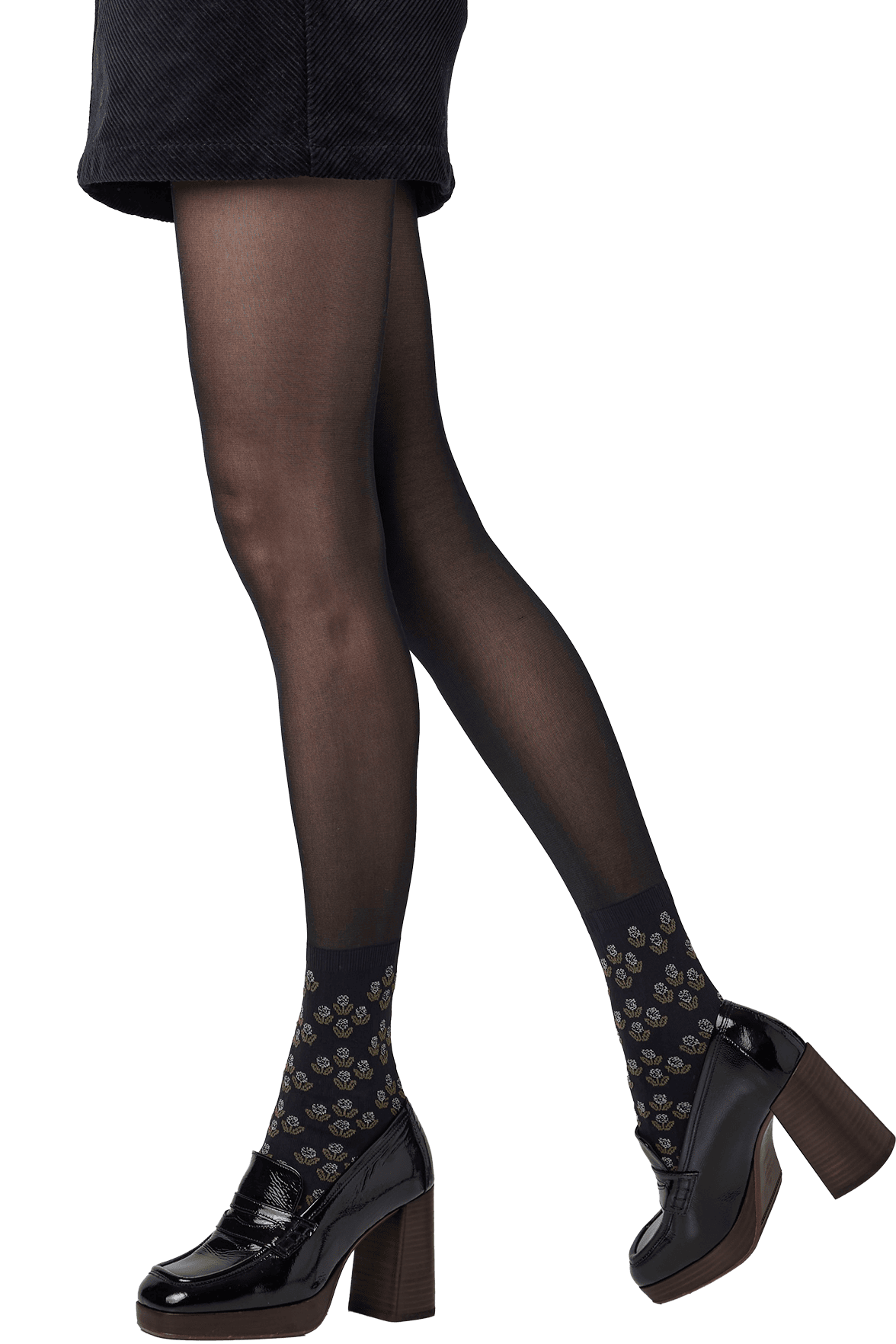 Collant Fantaisie avec Socquette Intégrée Spécial Basket 35/70D Dressing - Noir