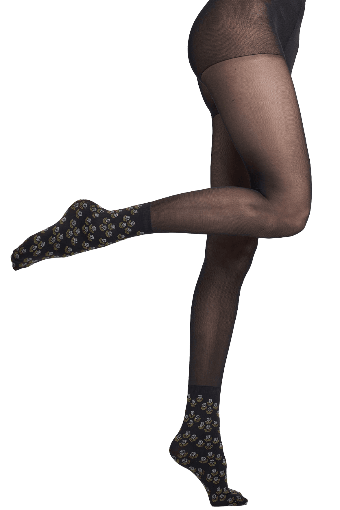 Collant Fantaisie avec Socquette Intégrée Spécial Basket 35/70D Dressing - Noir