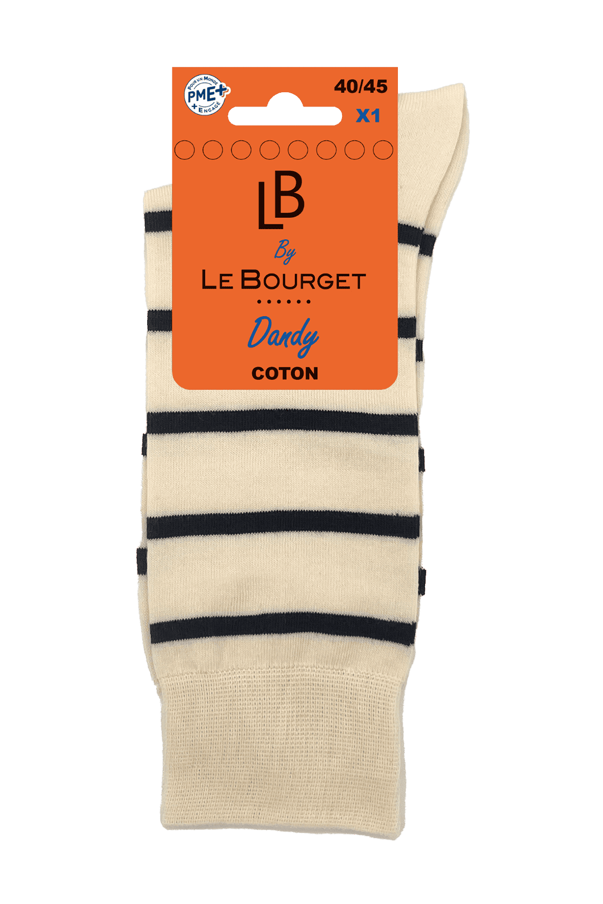 Chaussettes Fantaisies Marinière - Écru Bleu