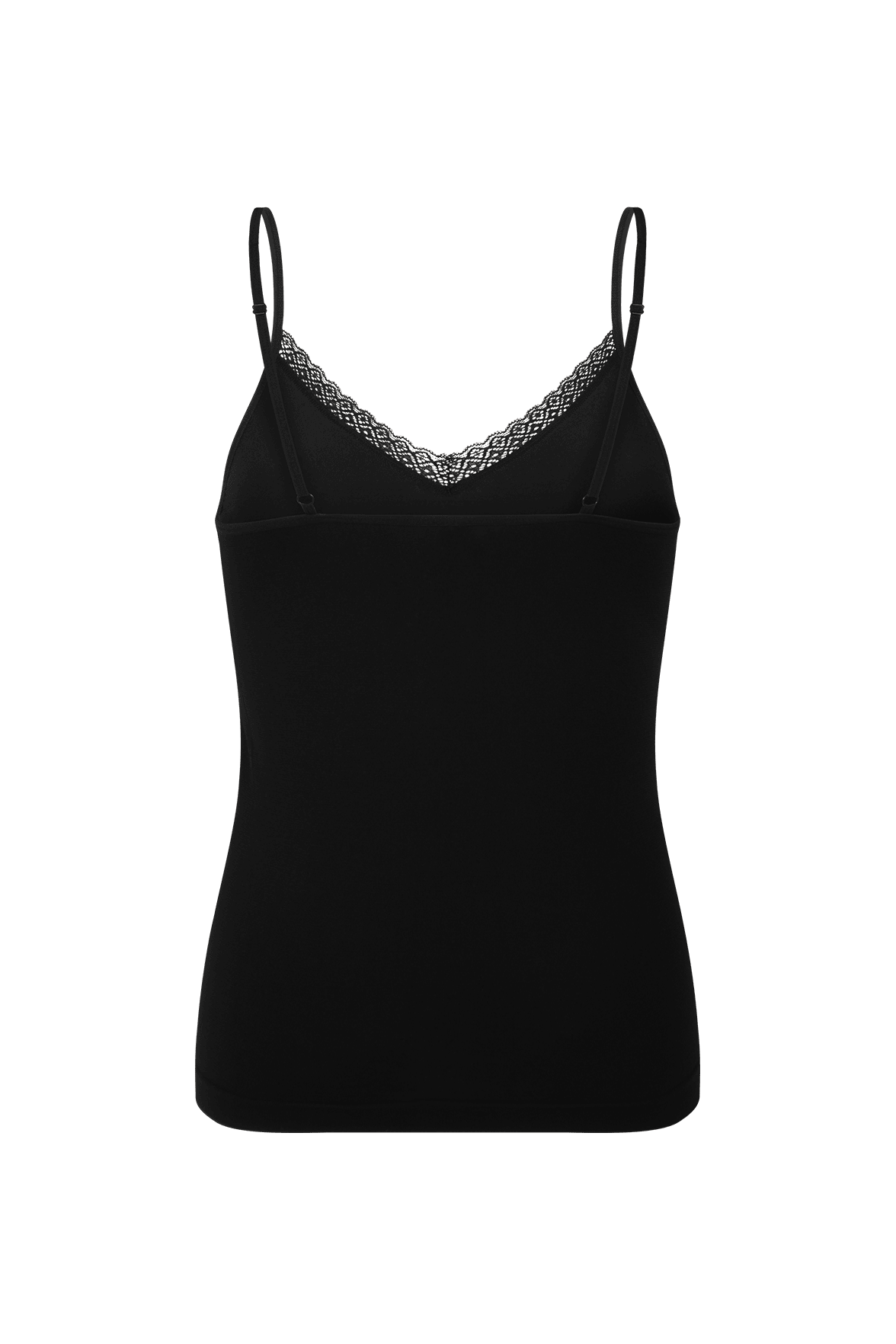 Caraco Bretelles Fines Encolure Dentelle Les Thermiques - Noir