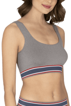 Brassière Bretelles Larges au Look Sportif Esprit Sportswear - Bleu Chiné