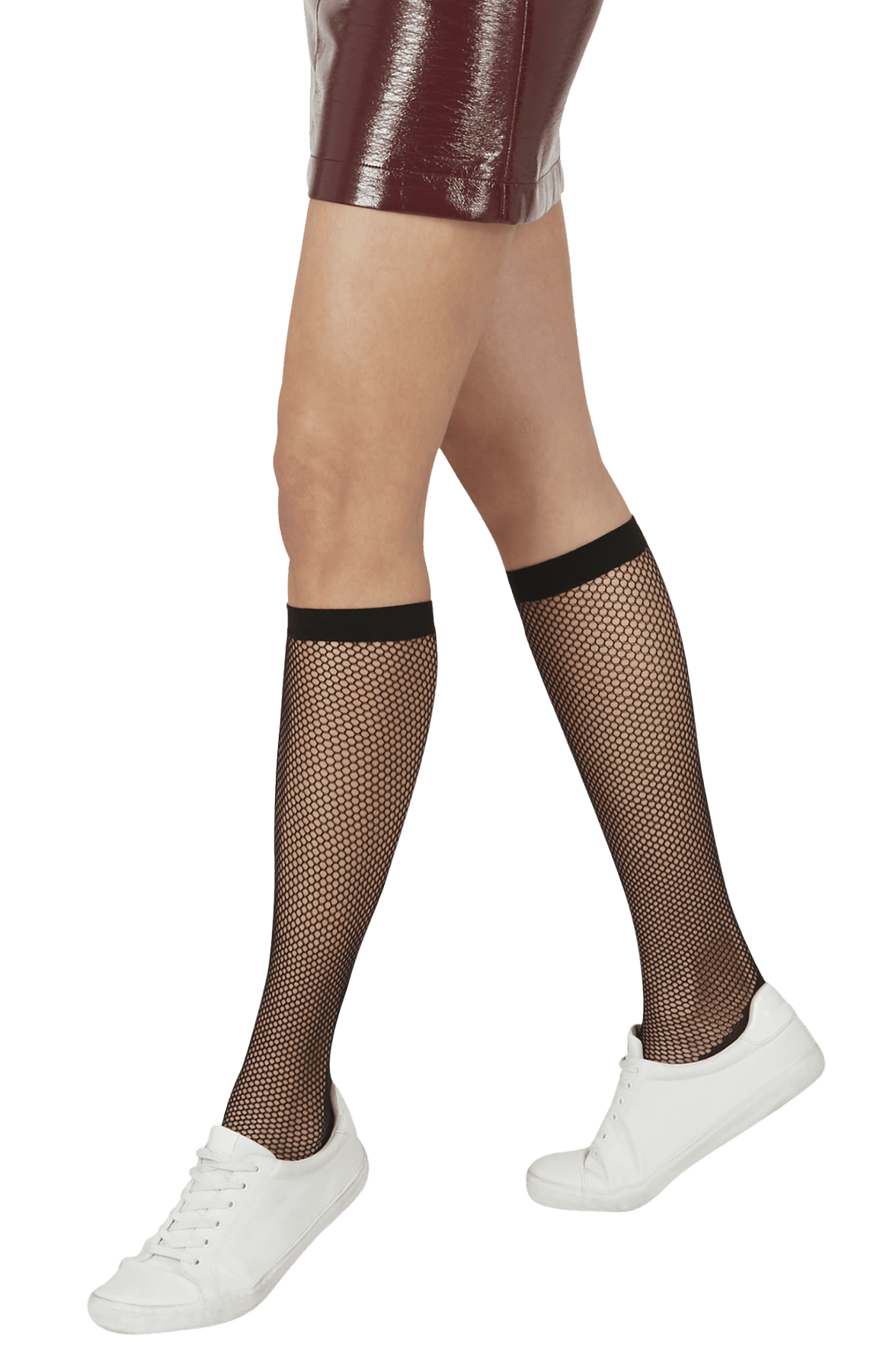 Mi-Bas Fantaisie Résille avec Protège-pieds intégré Dressing - Noir