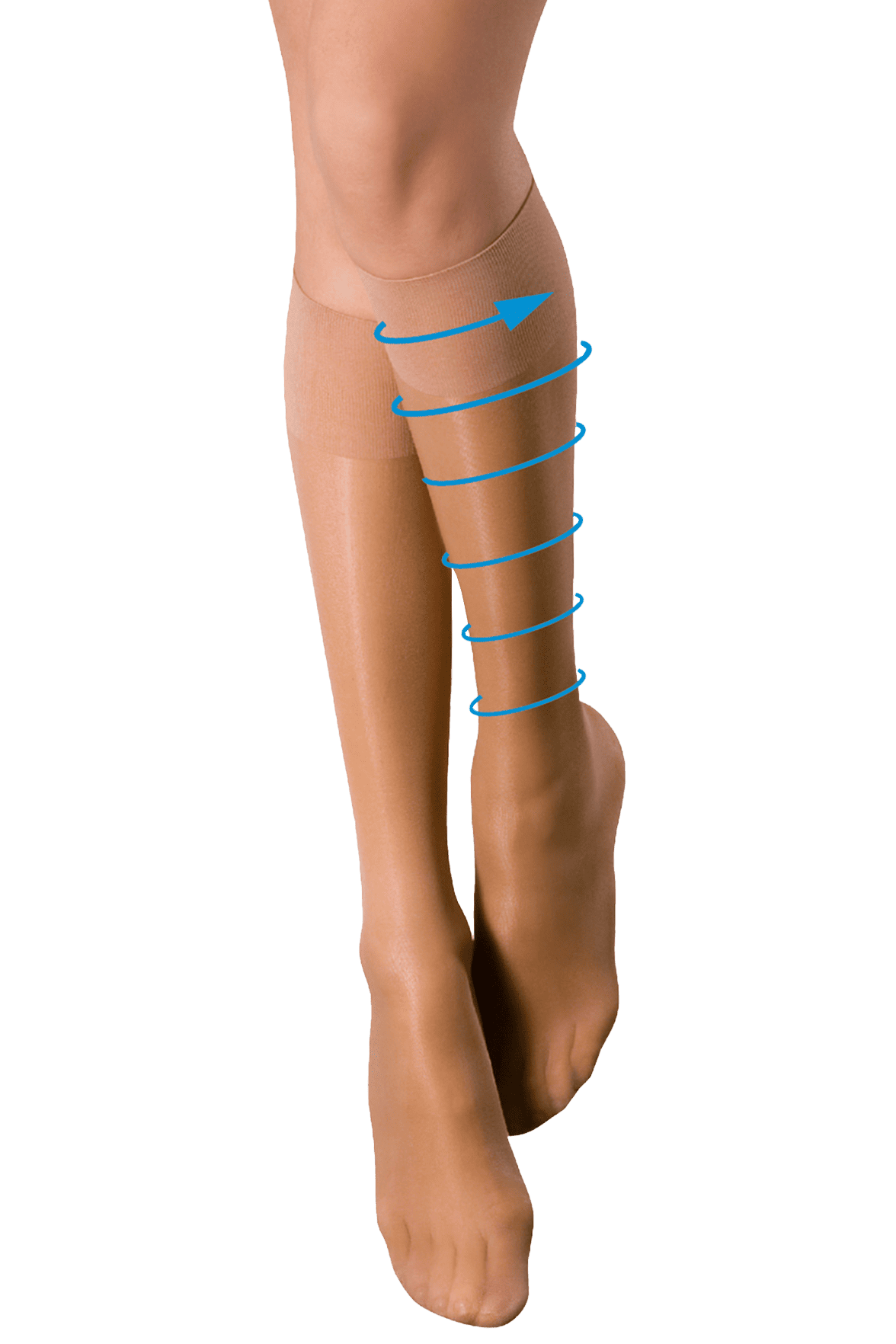 Lot de 2 paires Mi-Bas Jambes Légères 25D Activ' Day - Nude