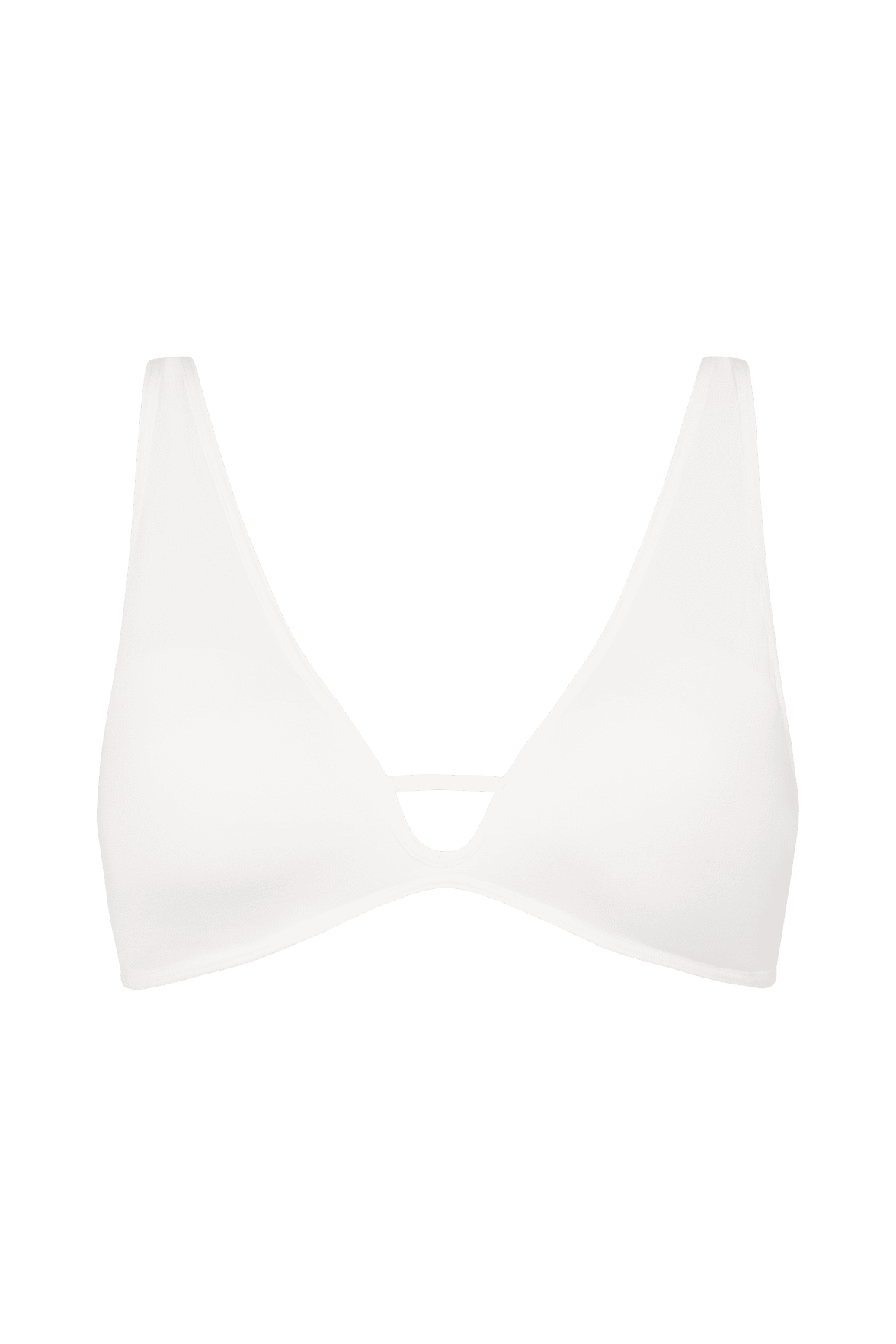 Brassière Bretelles Fines avec Agrafes au Dos et Coques fines intégrées - Blanc