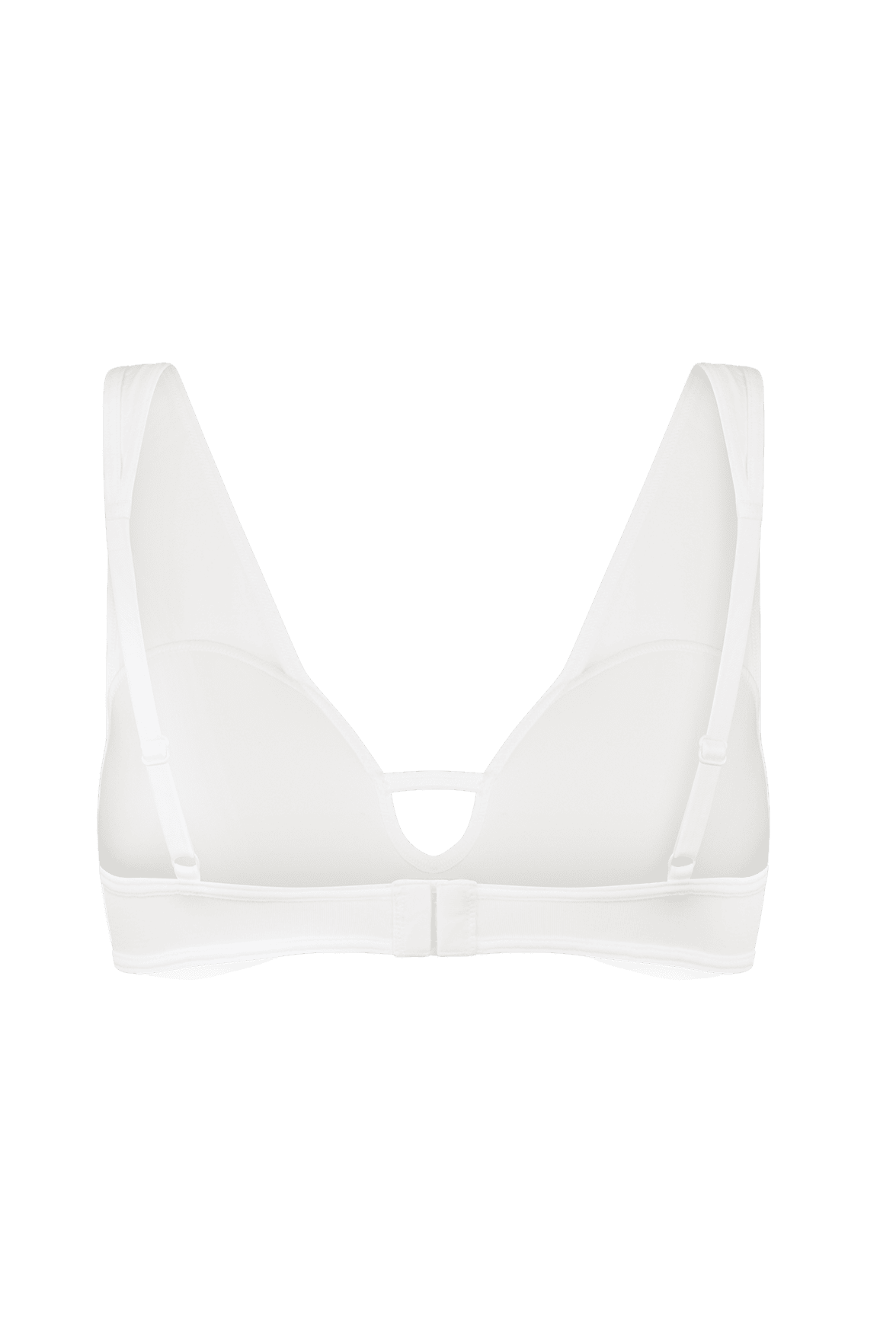Brassière Bretelles Fines avec Agrafes au Dos et Coques fines intégrées - Blanc