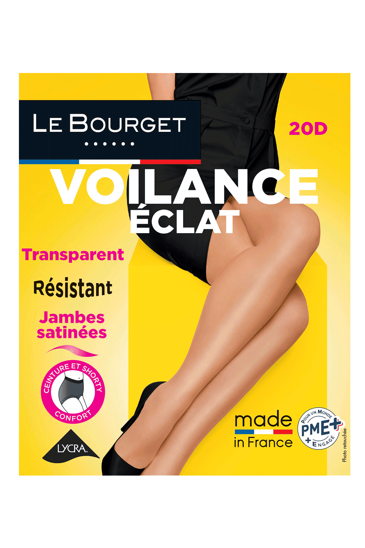 Collant Transparent Satiné Voilance Éclat 20D Made in France - Noir
