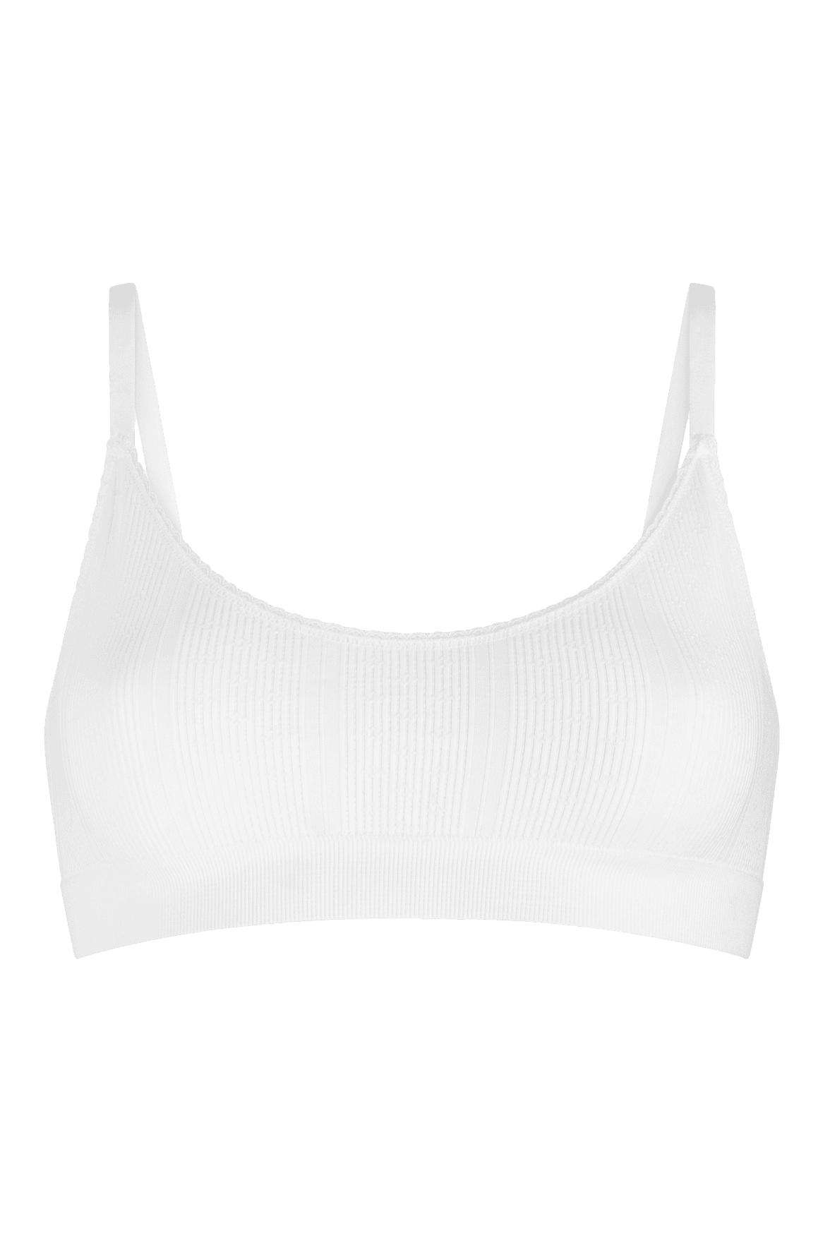 Brassière Bretelles Fines Finition Croquet Oh Mademoiselle - Blanc