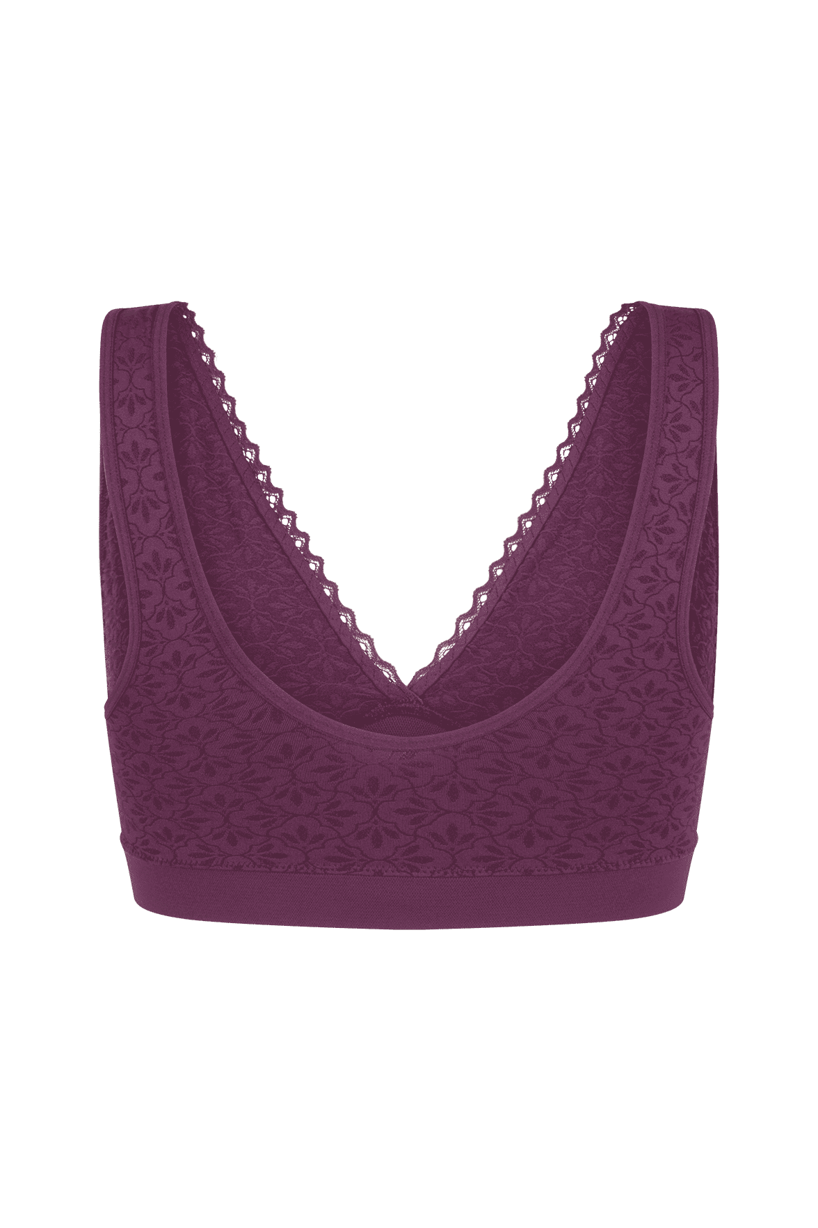Brassière Bretelles Larges Lingerie Dentelle - Prune