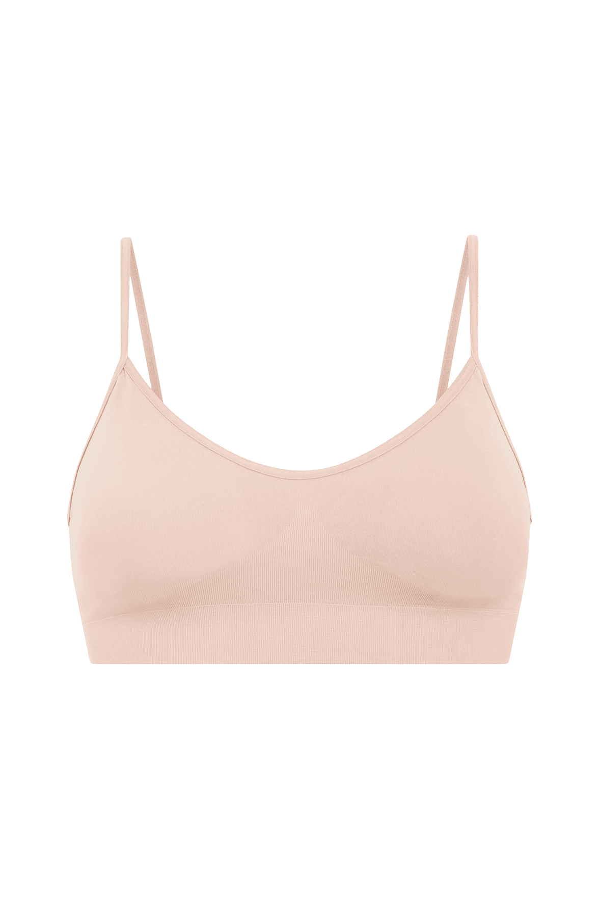 Brassière Bretelles Fines avec Coques Souples Amovibles - Beige Rosé