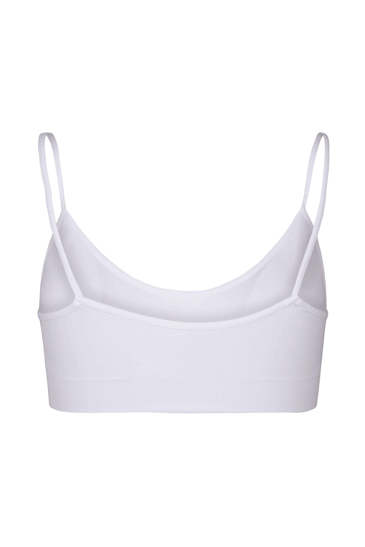 Brassière Bretelles Fines avec Coques Souples Amovibles - Blanc