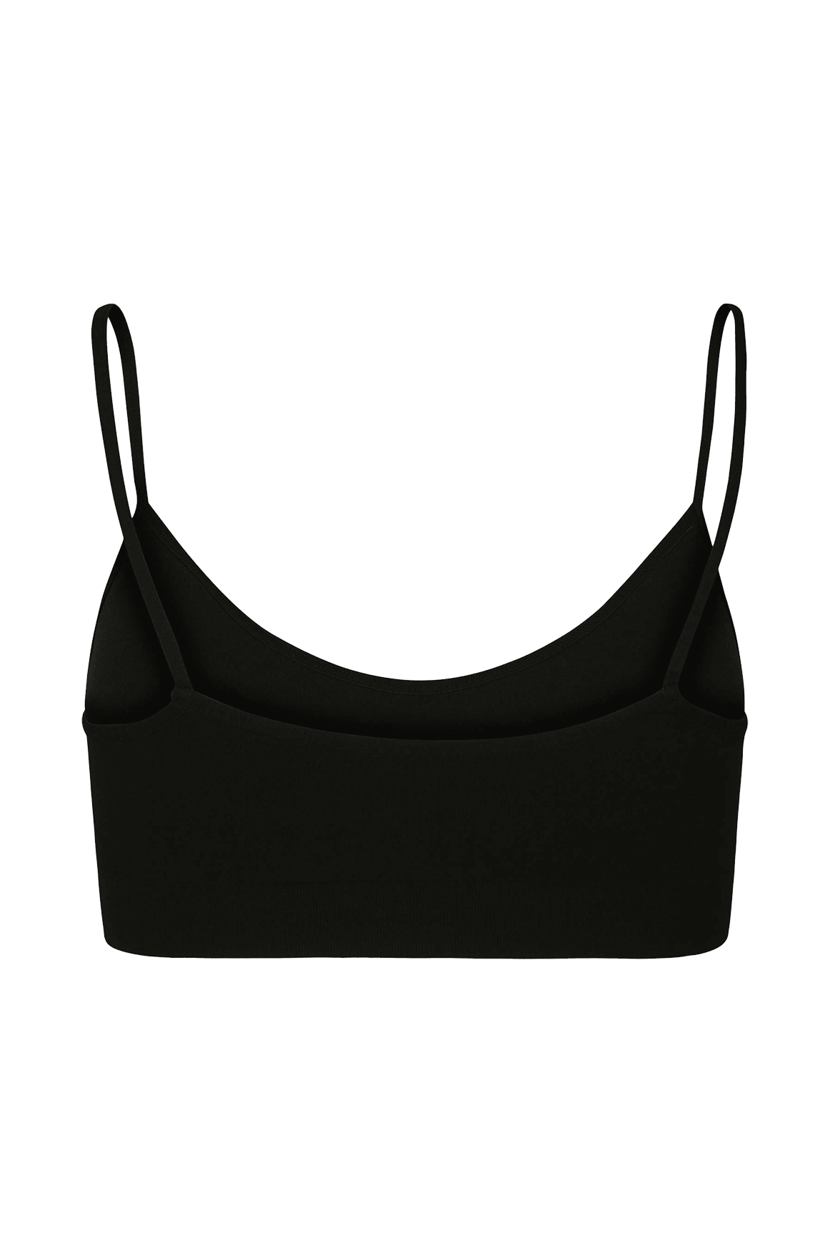 Brassière Bretelles Fines avec Coques Souples Amovibles - Noir