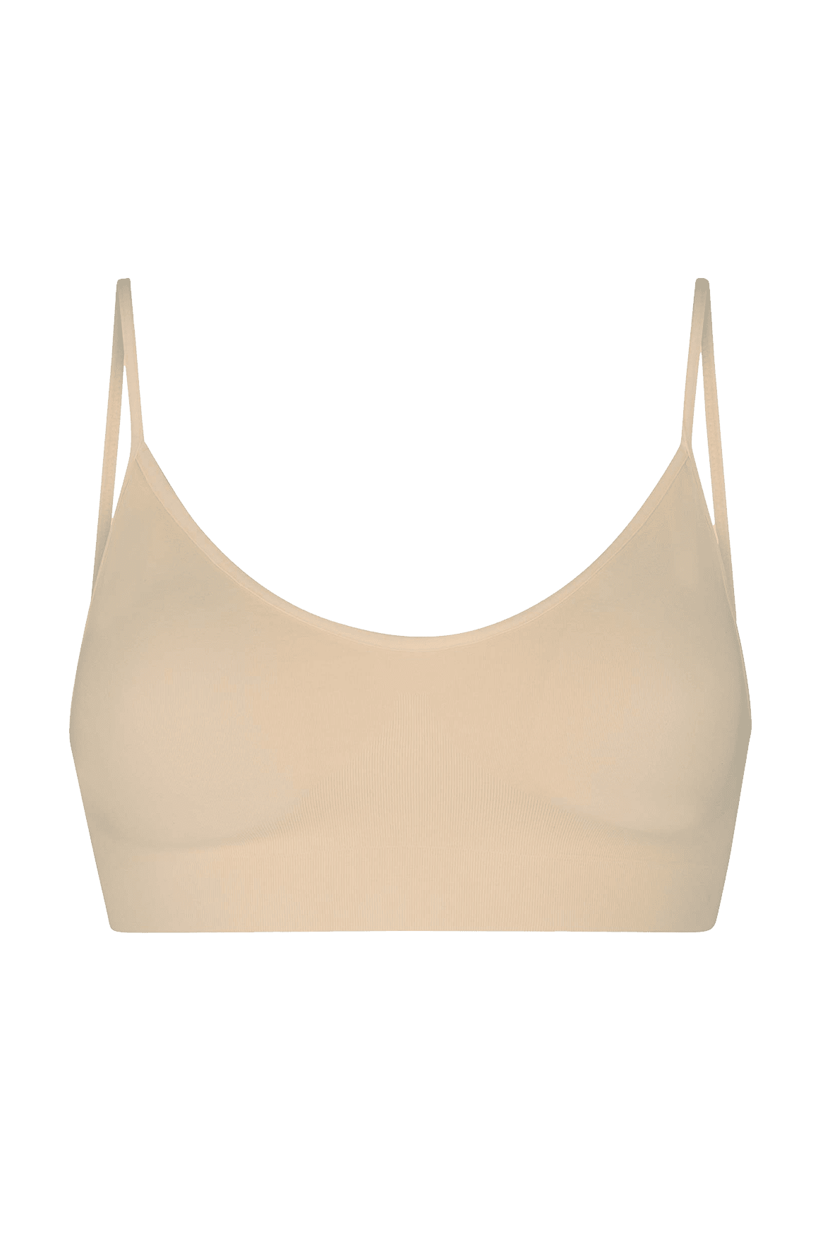 Brassière Bretelles Fines avec Coques Souples Amovibles - Peau
