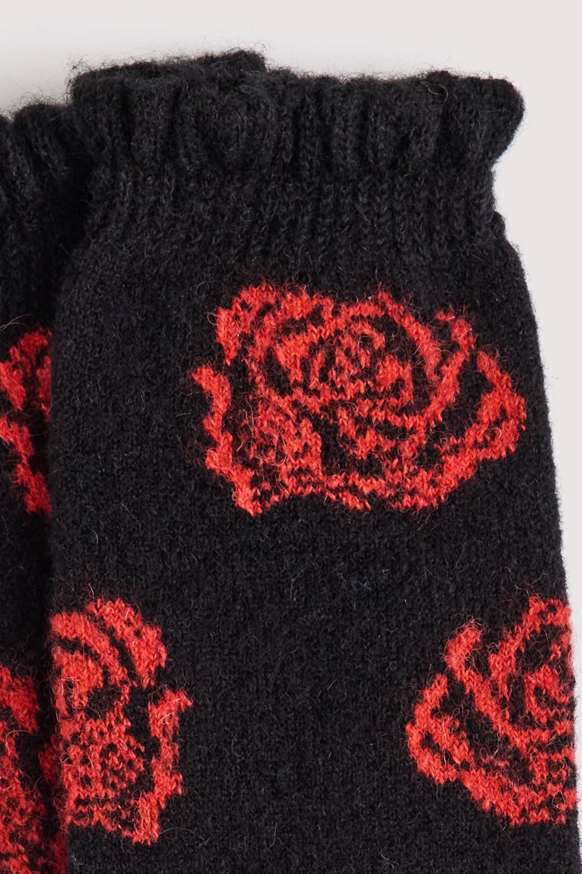 Chaussettes Fantaisie Motif Rose All-Over - Noir/Acajou