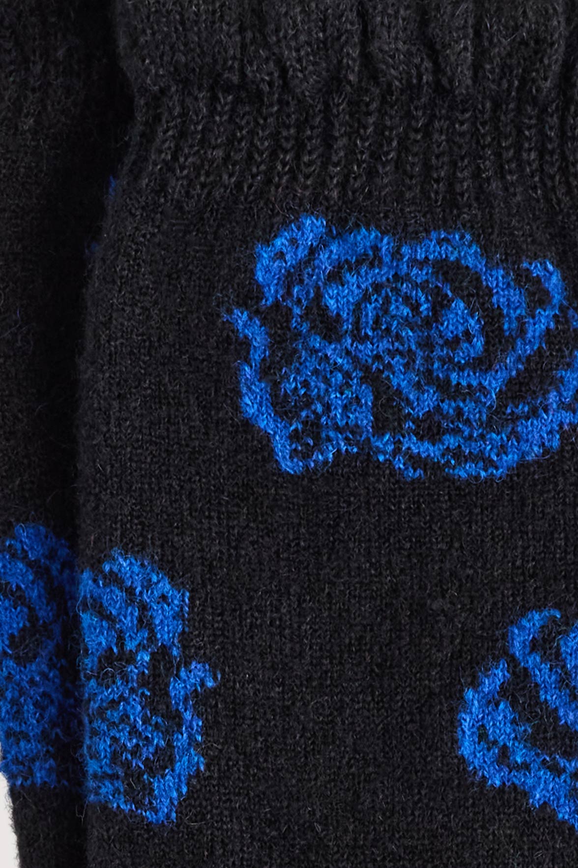 Chaussettes Fantaisie Motif Rose All-Over - Noir/Bleu