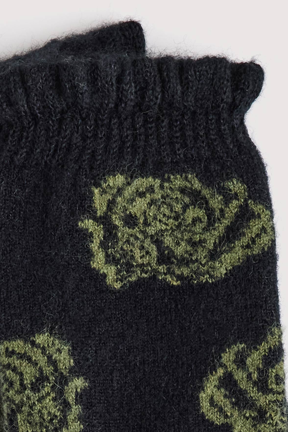 Chaussettes Fantaisie Motif Rose All-Over - Noir/kaki