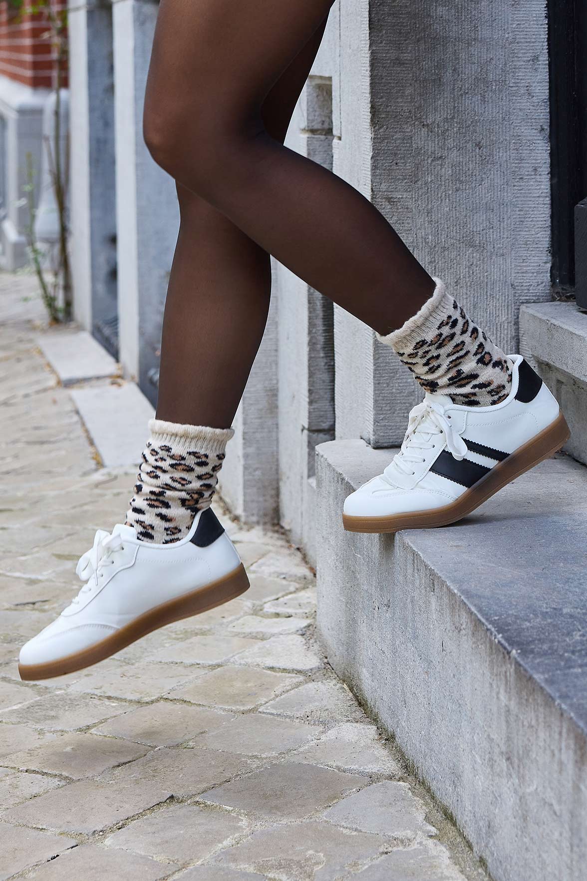 Chaussettes Fantaisie Motif Animalier - Beige