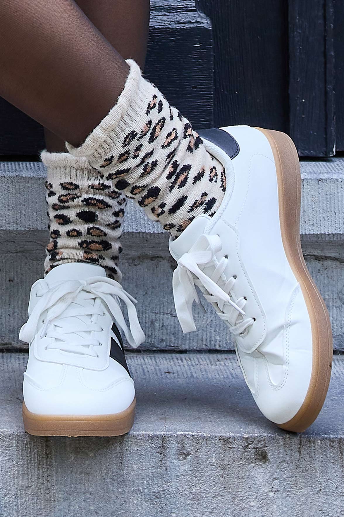 Chaussettes Fantaisie Motif Animalier - Beige