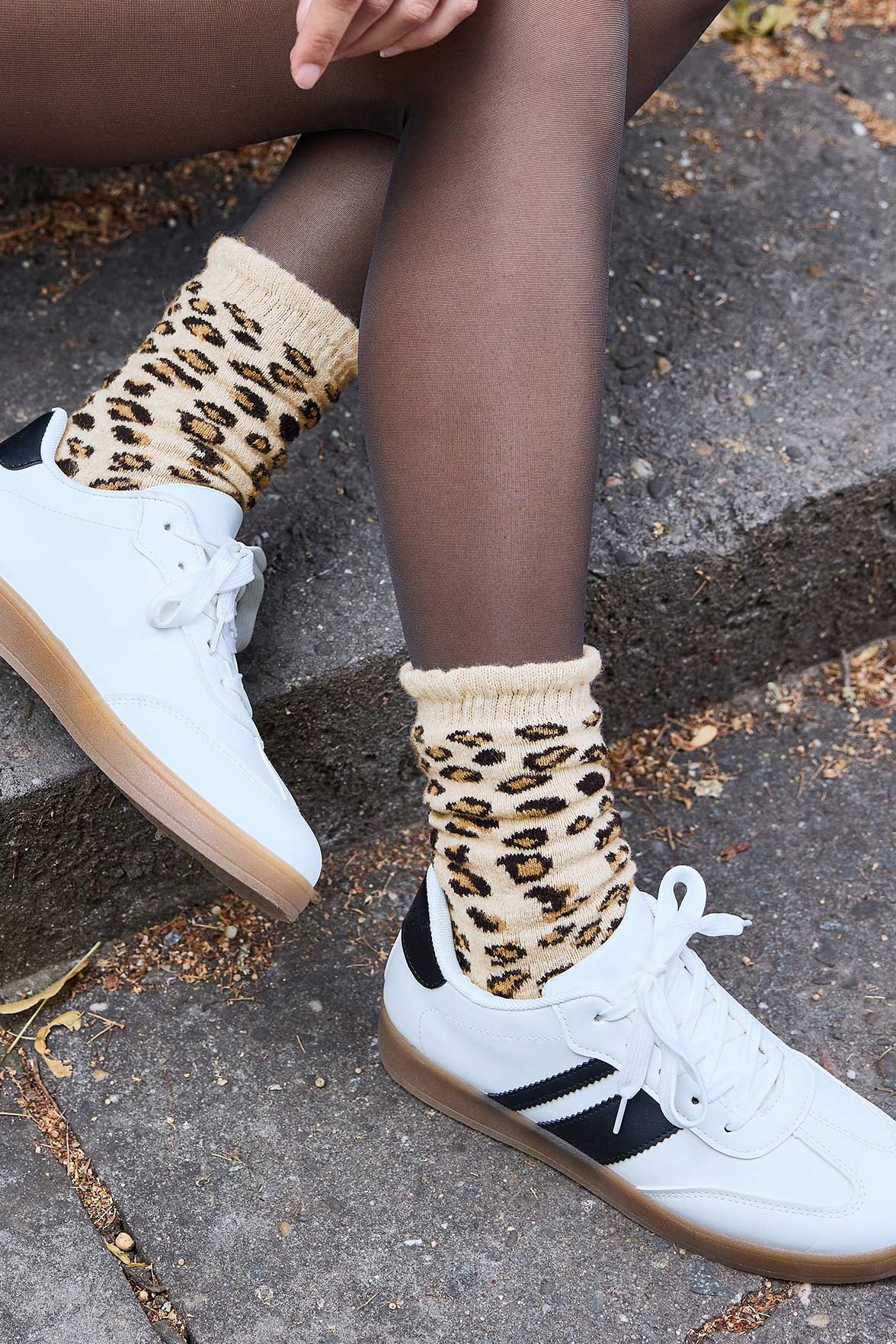 Chaussettes Fantaisie Motif Animalier - Beige
