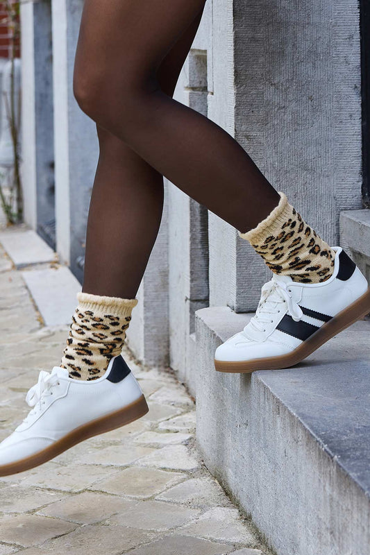 Chaussettes Fantaisie Motif Animalier - Beige