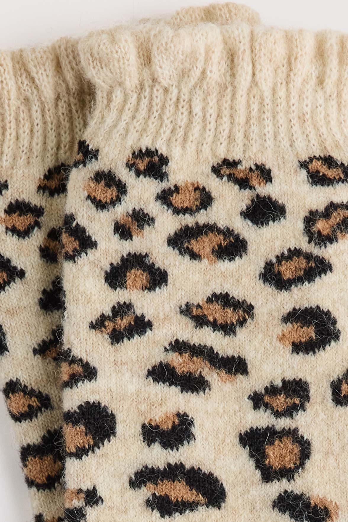 Chaussettes Fantaisie Motif Animalier - Beige