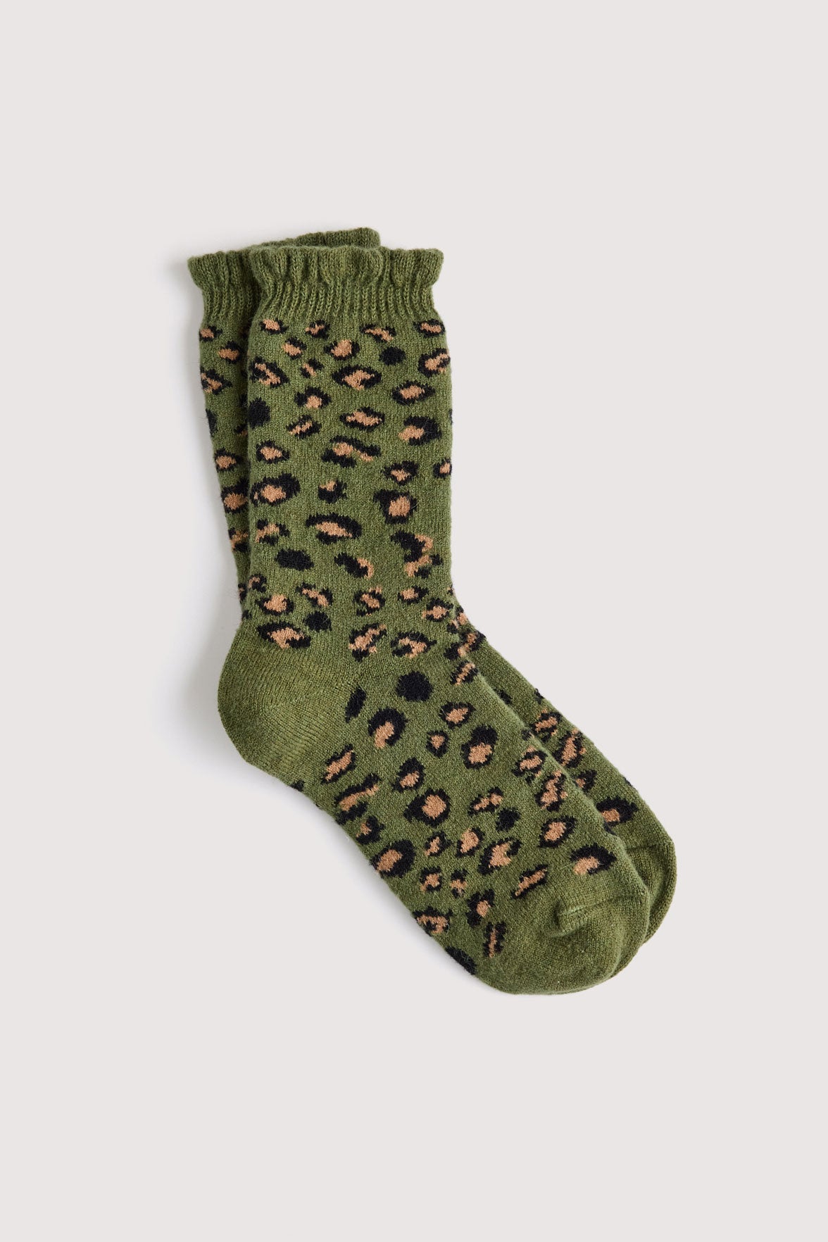 Chaussettes Fantaisie Motif Animalier - Kaki