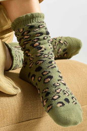 Chaussettes Fantaisie Motif Animalier - Kaki