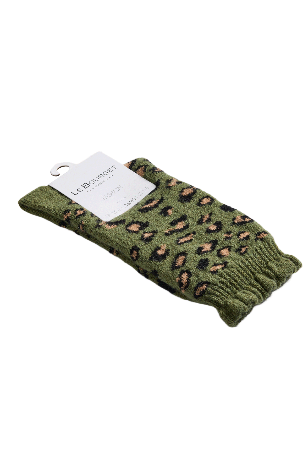 Chaussettes Fantaisie Motif Animalier - Kaki