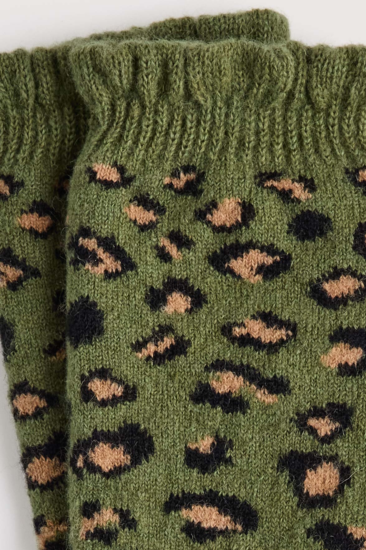 Chaussettes Fantaisie Motif Animalier - Kaki