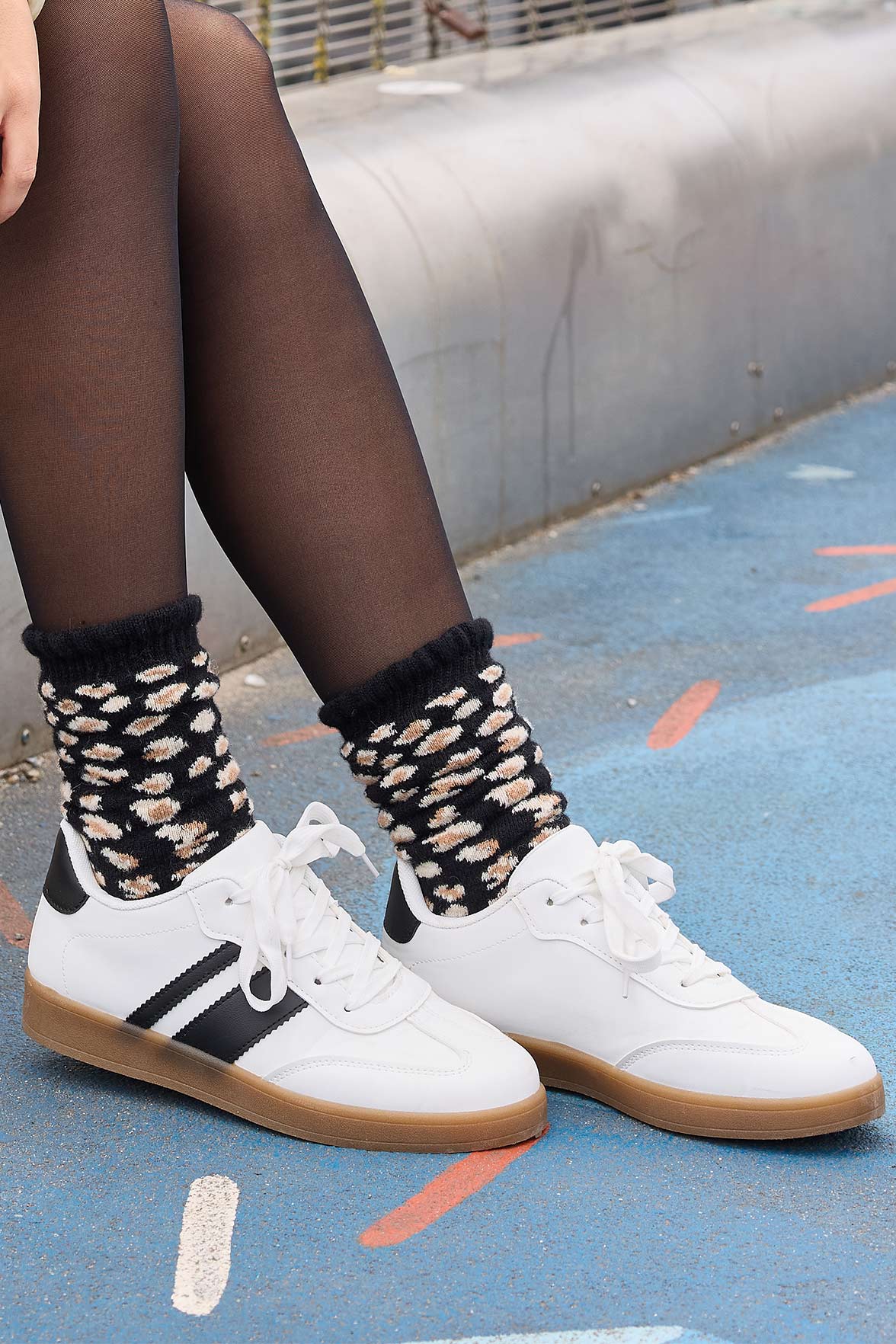 Chaussettes Fantaisie Motif Animalier - Noir