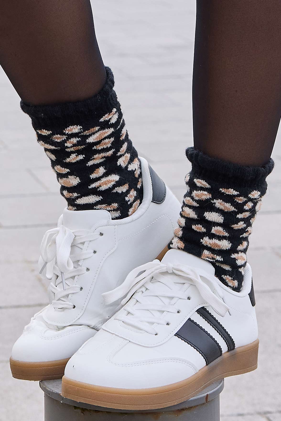 Chaussettes Fantaisie Motif Animalier - Noir