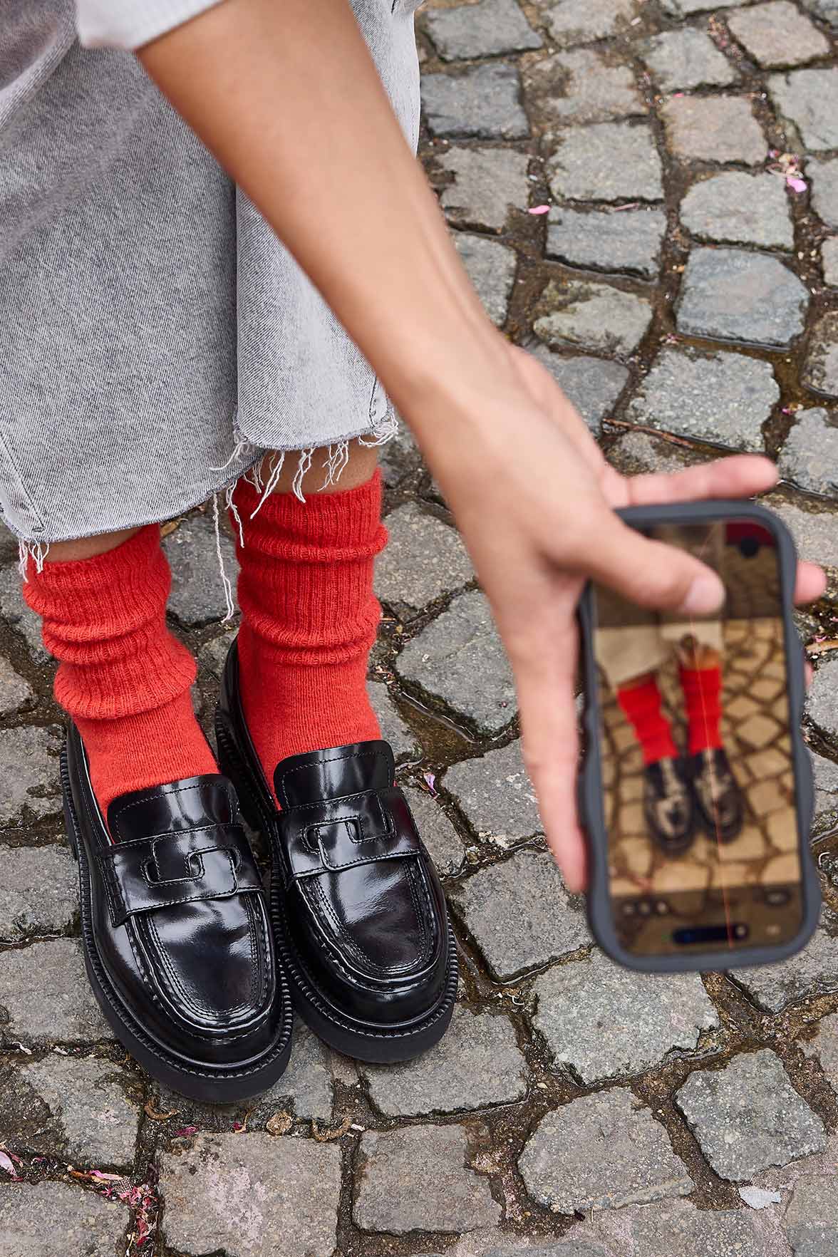 Chaussettes Fantaisie Côtelée - Acajou