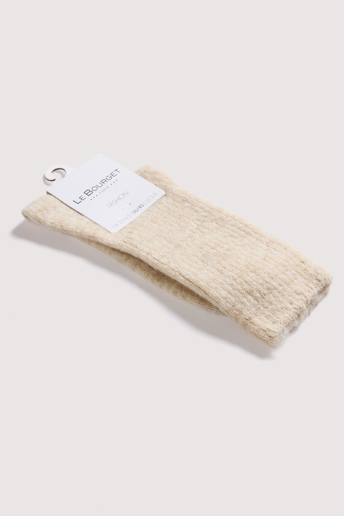 Chaussettes Fantaisie Côtelée - Beige