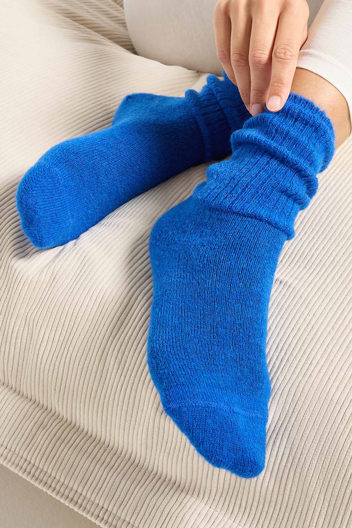 Chaussettes Fantaisie Côtelée - Bleu