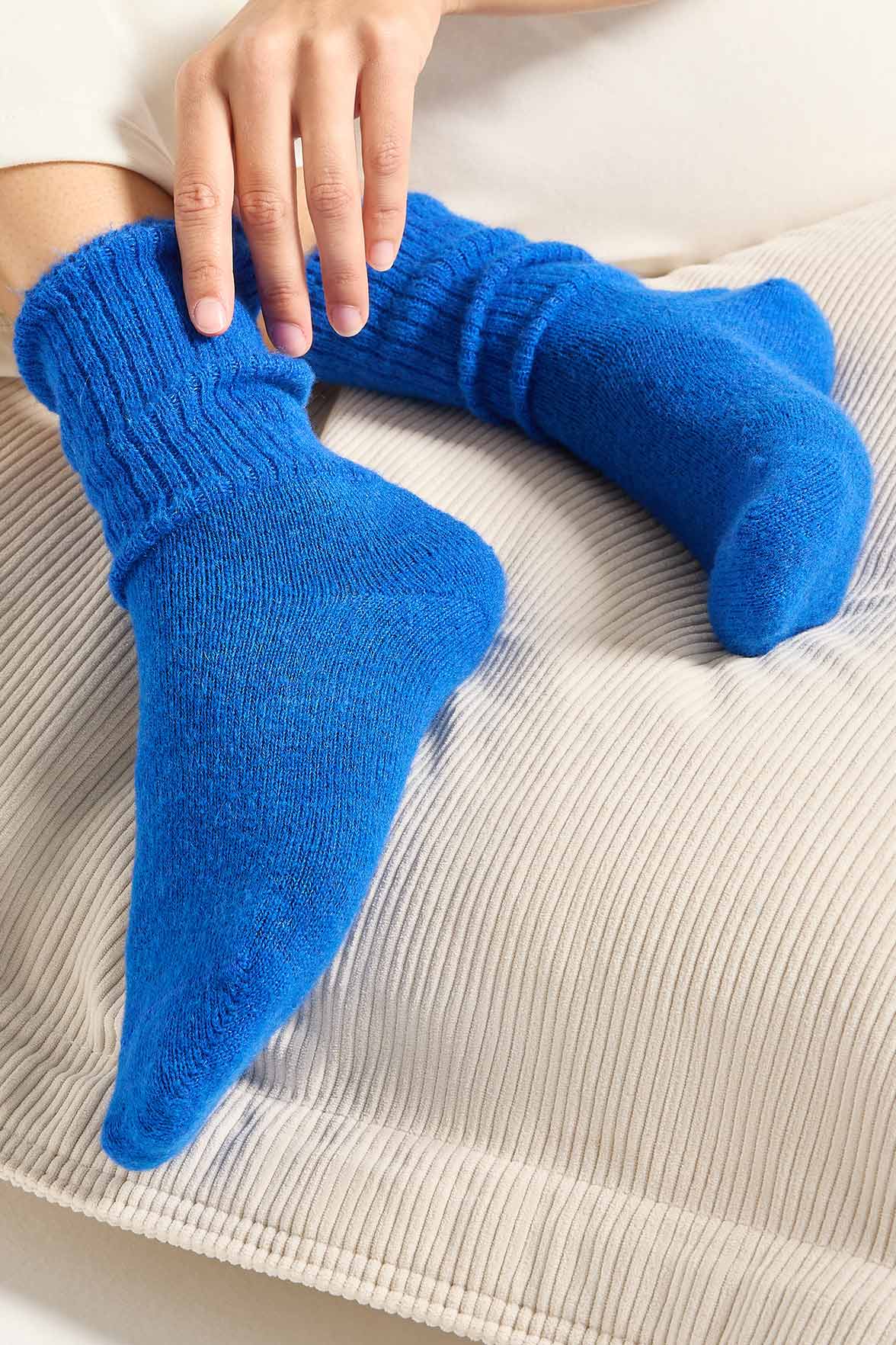 Chaussettes Fantaisie Côtelée - Bleu