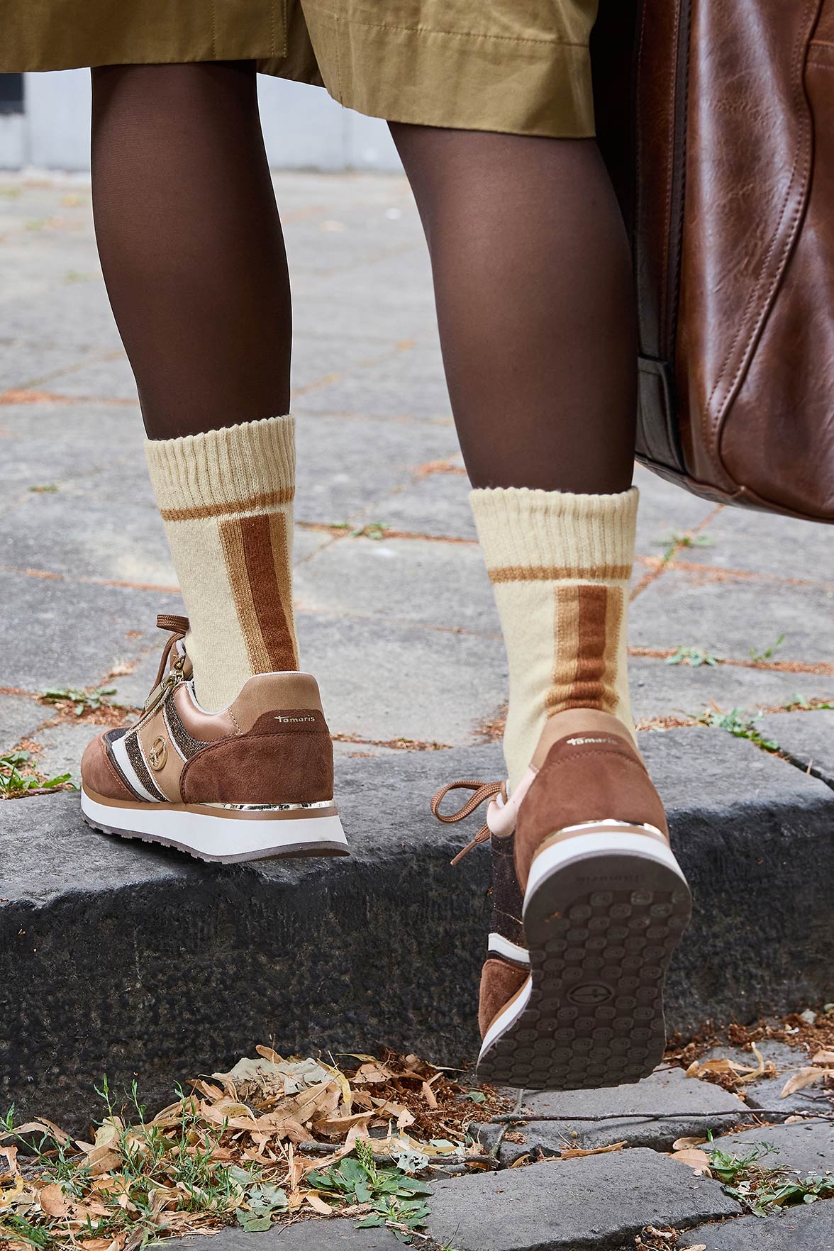Chaussettes Fantaisie Motif Géométrique - Meringue