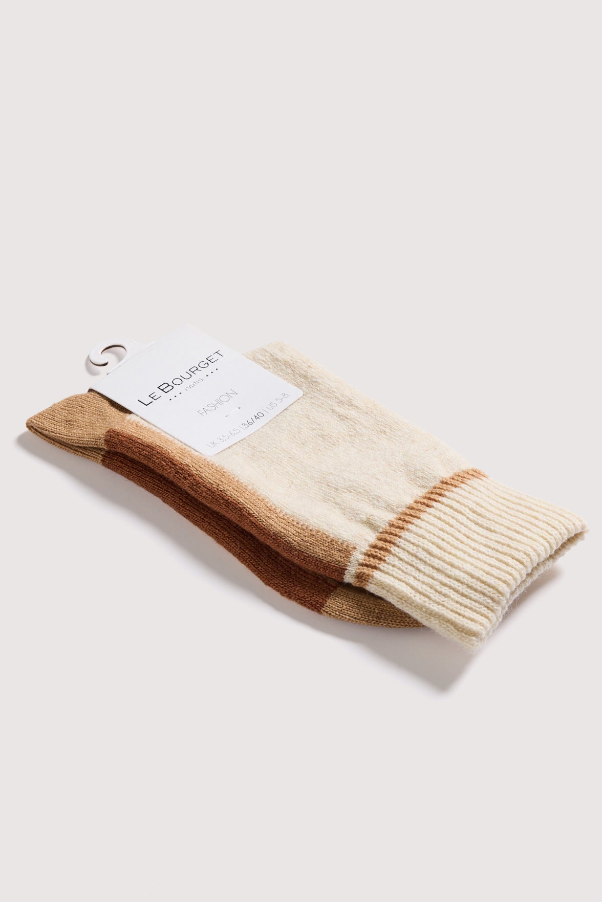 Chaussettes Fantaisie Motif Géométrique - Meringue