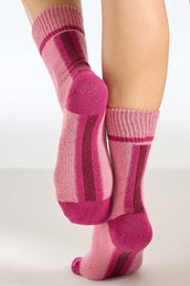 Chaussettes Fantaisie Motif Géométrique - Rose