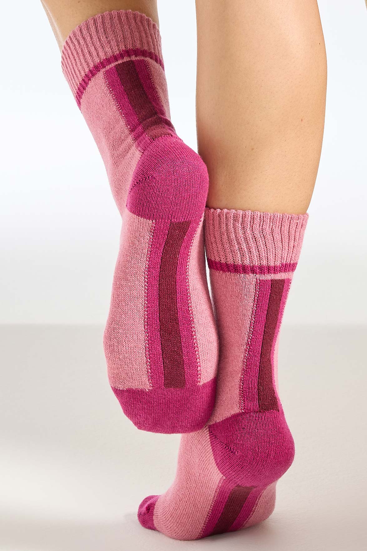 Chaussettes Fantaisie Motif Géométrique - Rose