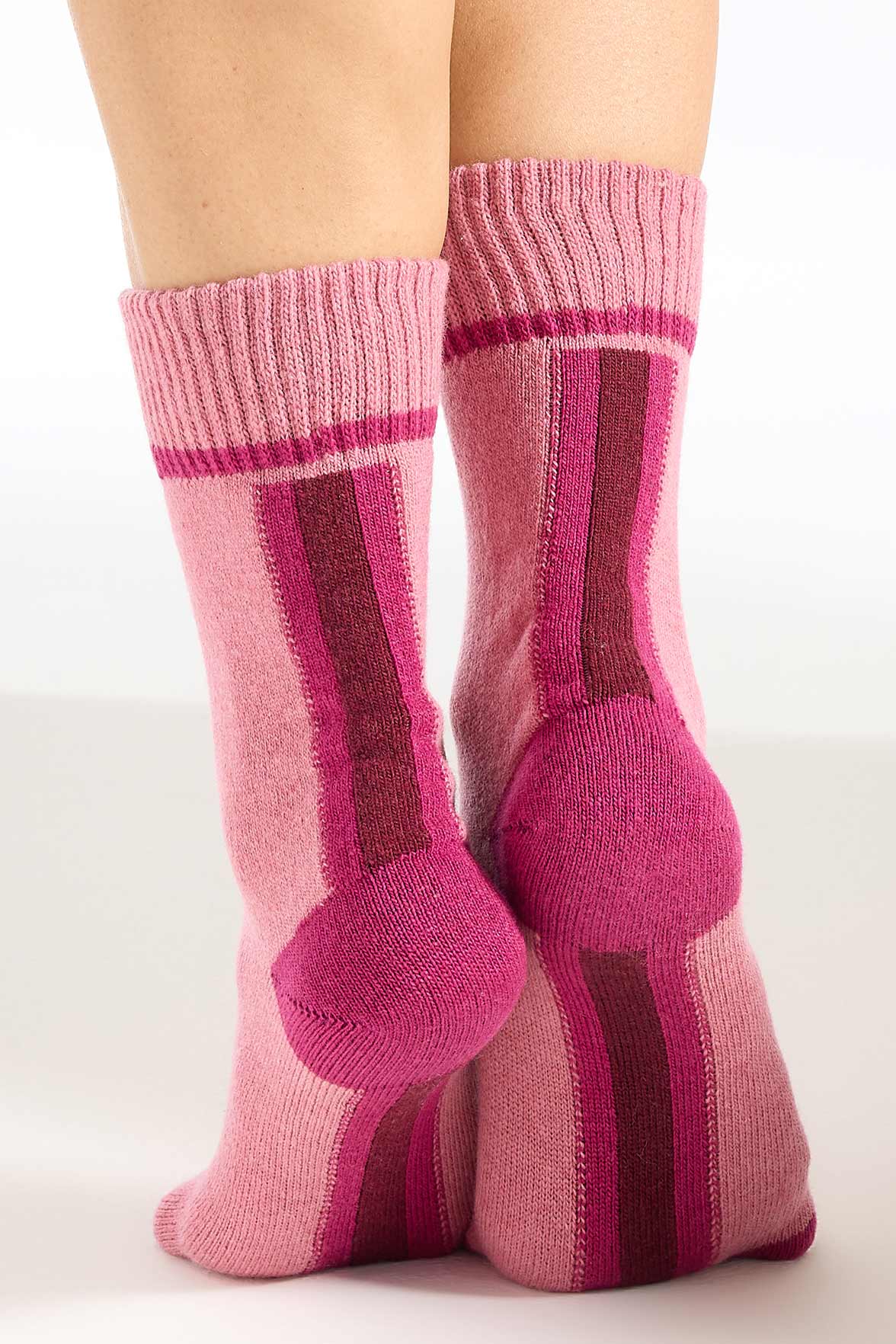 Chaussettes Fantaisie Motif Géométrique - Rose